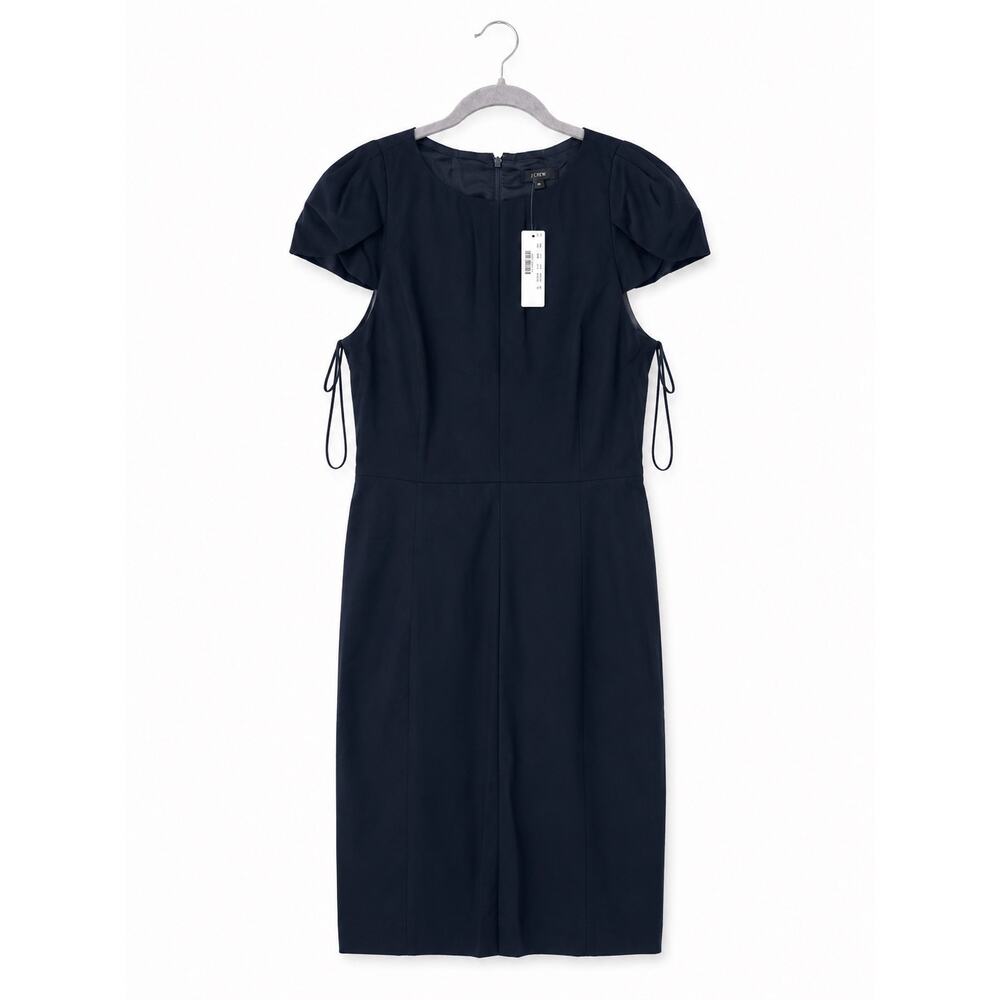 J.Crew Navy Sheath Dress Size 6 Tall Women’s Career Office Cap Sleeve Midi NWT